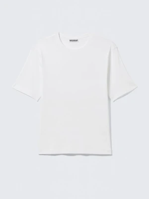 T-shirt basic Weekday biały