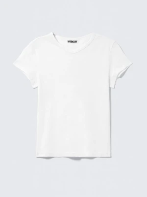 T-shirt basic Weekday biały