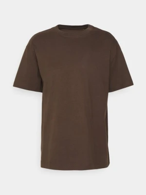 T-shirt basic Weekday brązowy