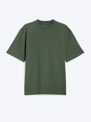 T-shirt basic Weekday ciemnozielony