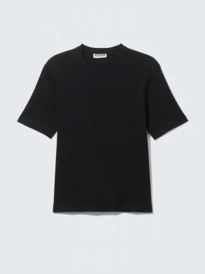 T-shirt basic Weekday czarny