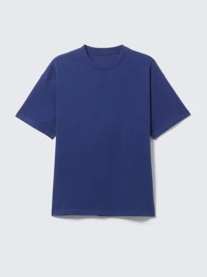 T-shirt basic Weekday granatowy
