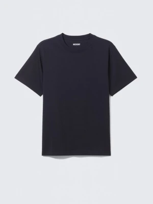 T-shirt basic Weekday granatowy