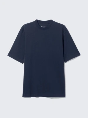 T-shirt basic Weekday granatowy