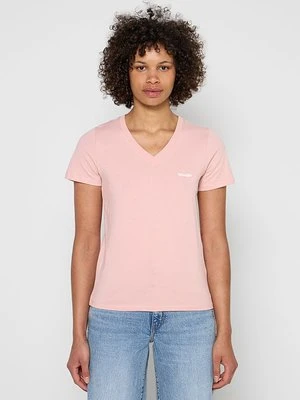 T-shirt basic Wrangler jasnoróżowy