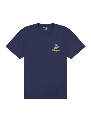 T-shirt basic Wrangler granatowy