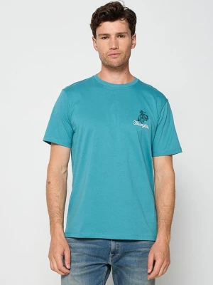 T-shirt basic Wrangler niebieski