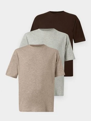 T-shirt basic YOURTURN beżowy melanż