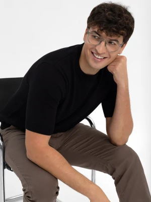 T-shirt basic  z dzianiny TM-BURRO Volcano