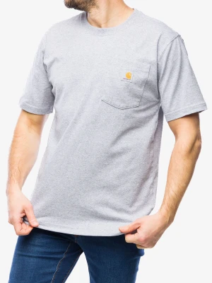 T shirt bawełniany Carhartt K87 Pocket S/S T-Shirt - heather grey