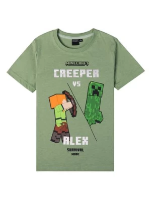T-shirt bawełniany chłopięcy MINECRAFT zielony