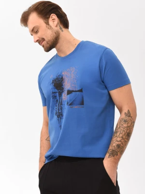 T-shirt bawełniany, Comfort Fit, T-ROADBIKE Volcano