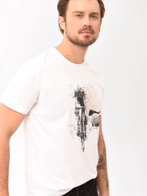 T-shirt bawełniany, Comfort Fit, T-ROADBIKE Volcano