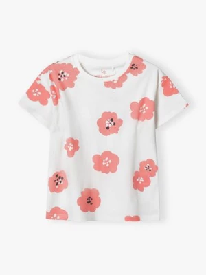 T-shirt bawełniany dla dziewczynki w kwiaty Lincoln & Sharks by 5.10.15.