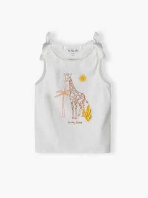 T-shirt bawełniany dla dziewczynki z żyrafą 5.10.15.