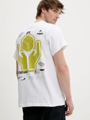 t-shirt bawełniany męski kolor biały z nadrukiem D26046-C336 G-Star