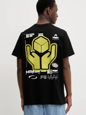 t-shirt bawełniany męski kolor czarny z nadrukiem D26046-C336 G-Star