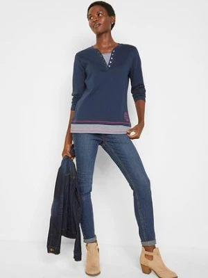 T-shirt bawełniany z długim rękawem, w optyce 2 w 1 bonprix