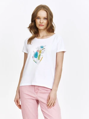 T-shirt bawełniany z efektownym printem