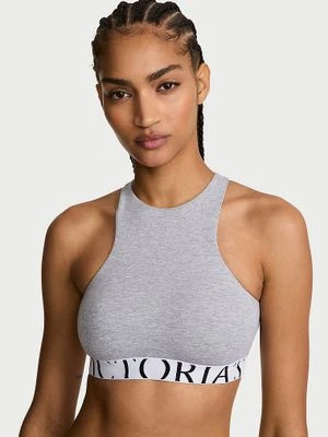 T-shirt Biustonosz bawełniany braletka Exploded Logo High-Neck Victoria's Secret