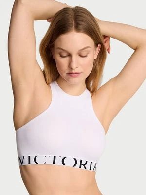 T-shirt Biustonosz bawełniany braletka Exploded Logo High-Neck Victoria's Secret