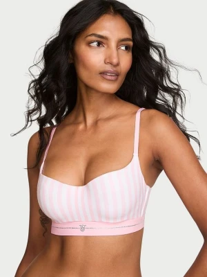 T-shirt Biustonosz lekko usztywniany bawełniany balkonetka Signature Shine Victoria's Secret Z nadrukiem