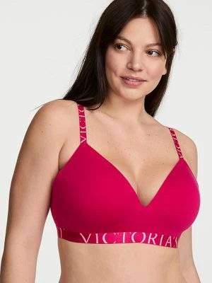 T-shirt Biustonosz lekko usztywniany bawełniany bez fiszbin Exploded Logo Victoria's Secret