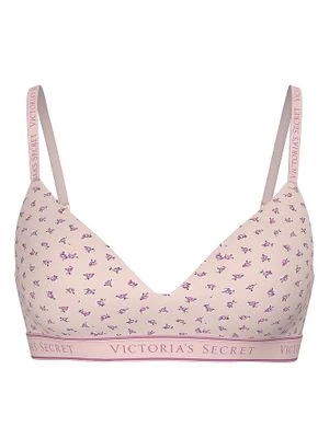 T-shirt Biustonosz lekko usztywniany bawełniany bez fiszbin Victoria's Secret