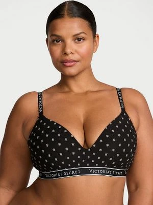 T-shirt Biustonosz lekko usztywniany bawełniany bez fiszbin Victoria's Secret
