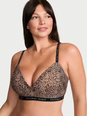 T-shirt Biustonosz lekko usztywniany bawełniany bez fiszbin Victoria's Secret Motyw zwierzęcy