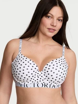 T-shirt Biustonosz lekko usztywniany bawełniany Exploded Logo Demi Victoria's Secret