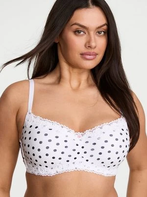 T-shirt Biustonosz lekko usztywniany bawełniany Lace-Trim Victoria's Secret