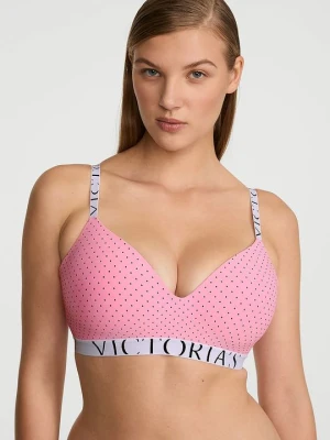 T-shirt Biustonosz lekko usztywniany bez fiszbin CoolBra Victoria's Secret Z nadrukiem