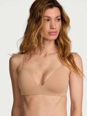 T-shirt Biustonosz lekko usztywniany bez fiszbin Smooth Victoria's Secret Beżowy