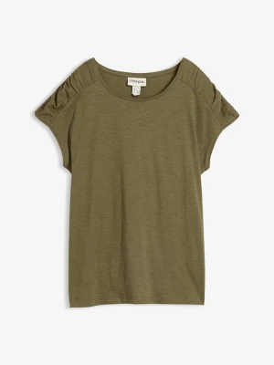 T-shirt boxy, krótki rękaw BonPrix zielony