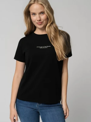 T-shirt boxy T-ENJOY Volcano Czarny