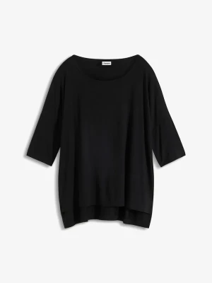 T-shirt boxy z miękkiego materiału z wiskozą BonPrix czarny
