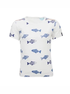 T-shirt chłopięcy - biały w rybki - Lief