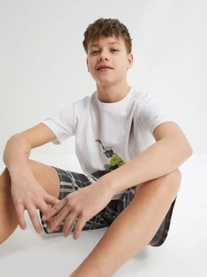 T-shirt chłopięcy + krótkie spodnie shirtowe (2 części), z bawełny organicznej bonprix