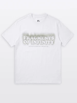 T-shirt chłopięcy regular, z grafiką z przodu, biały Reporter