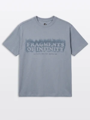 T-shirt chłopięcy regular, z grafiką z przodu, szary Reporter