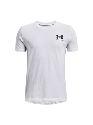 T-shirt chłopięcy Under Armour UA B Sportstyle Left Chest Ss - biały