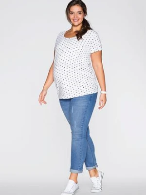 T-shirt ciążowy  (2 szt.), bawełna organiczna ze wzorem w kropki bonprix