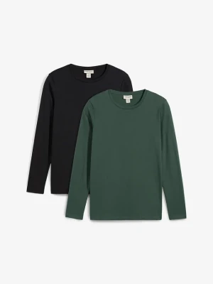 T-shirt ciążowy i do karmienia, z bawełny organicznej (2 szt.) BonPrix zielony