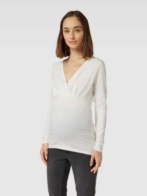 T-shirt ciążowy z dekoltem w serek w zestawie 2 szt. model ‘Emma’ Mamalicious