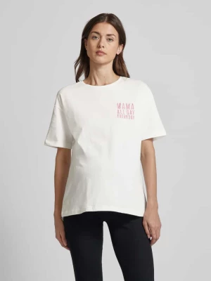 T-shirt ciążowy z wyhaftowanym napisem model ‘Ferida’ Mamalicious