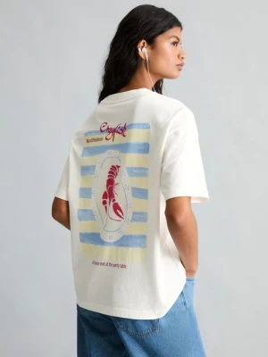 Zdjęcie produktu T-shirt Crayfish Capsule, nadruk z tyłu, luźny krój Marc O'Polo