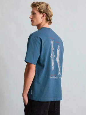 Zdjęcie produktu T-shirt Crayfish Capsule, nadruk z tyłu, luźny krój Marc O'Polo modrá
