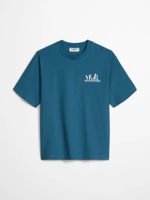 T-shirt Crayfish Capsule, nadruk z tyłu, luźny krój Marc O'Polo modrá