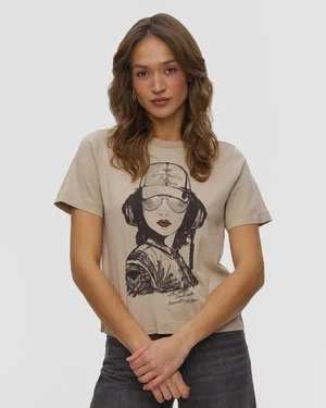 T-shirt Damski Aeronautica Militare Beżowy